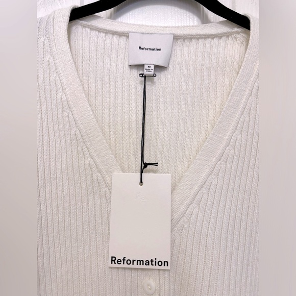 NWT Reformation Fia Cashmere Blend Cardigan in Gossamer - Picture 8 of 9
